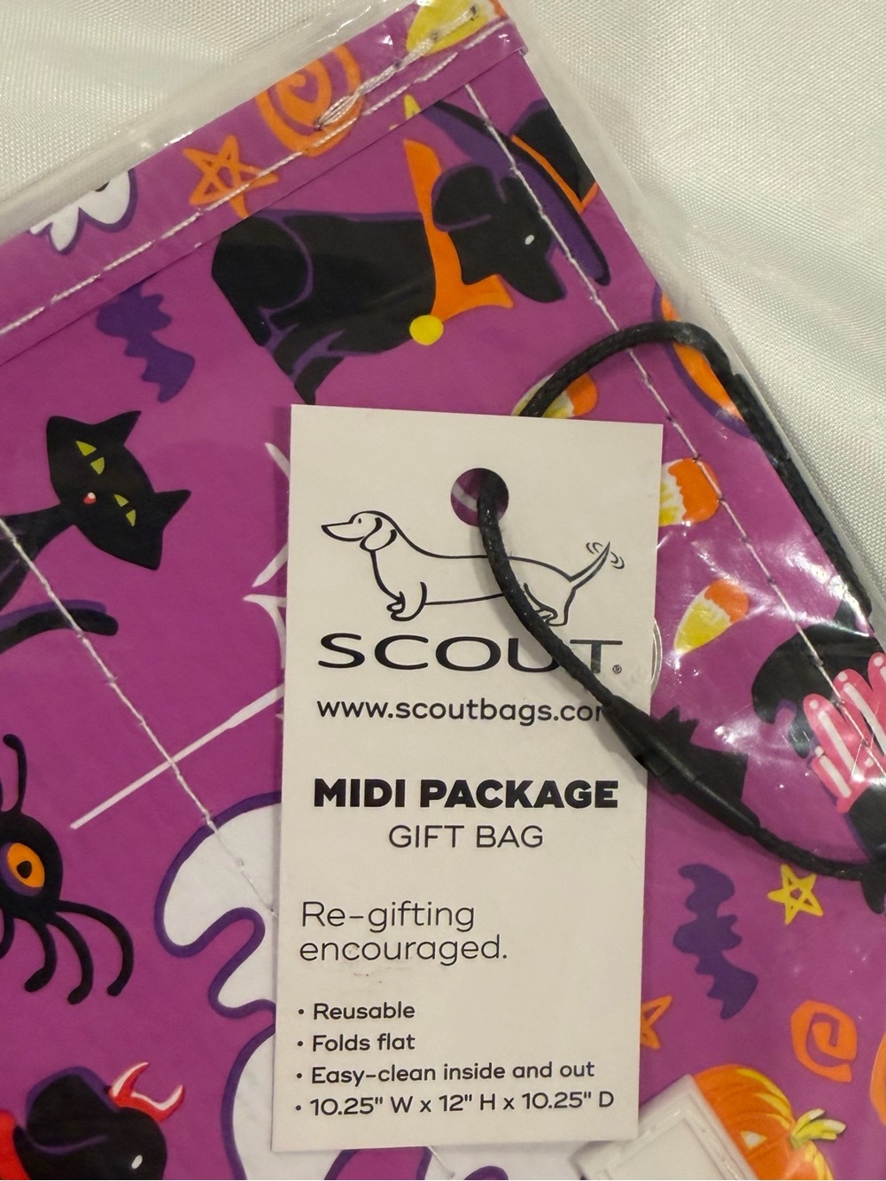 NWT Scout Reusable Gift Bag Halloween Trick-or-Treat Tote (Square X-Large) - Picture 3 of 10